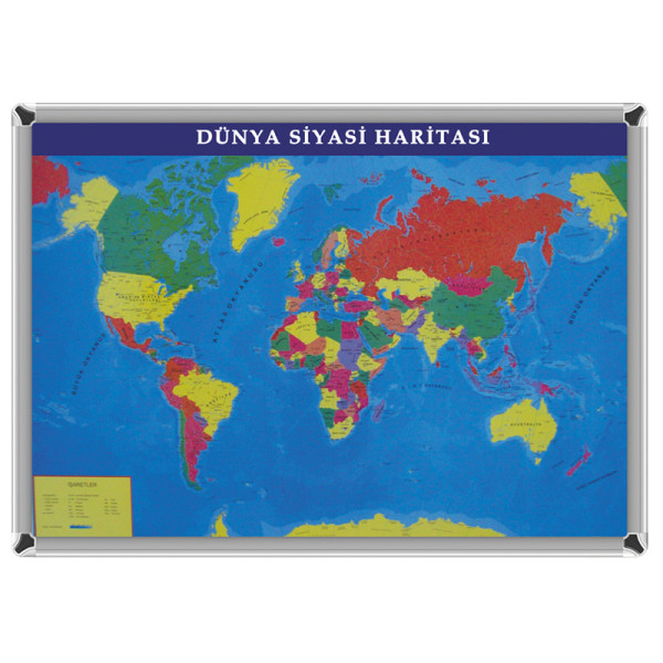 70X100 TÜRKİYE SİYASİ HARİTA METAL ÇERÇEVE 